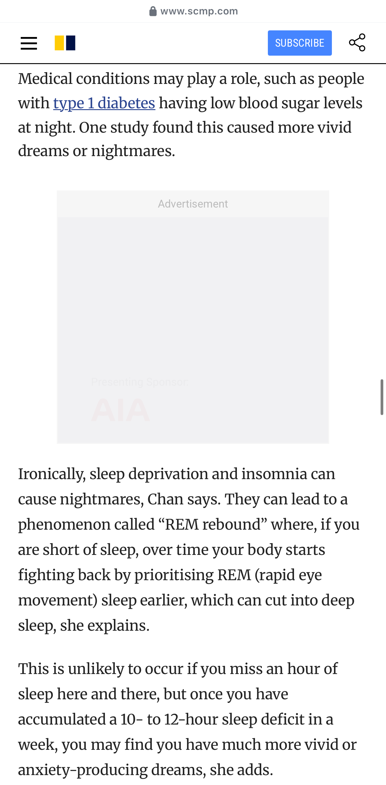 Sleep therapist Lydia Chan, interviewed by SCMP